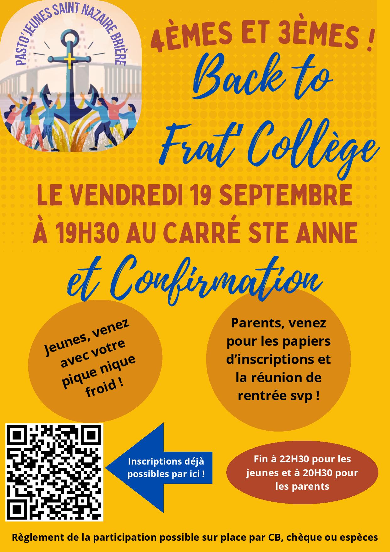19 septembre, la rentrée de la Frat Collège