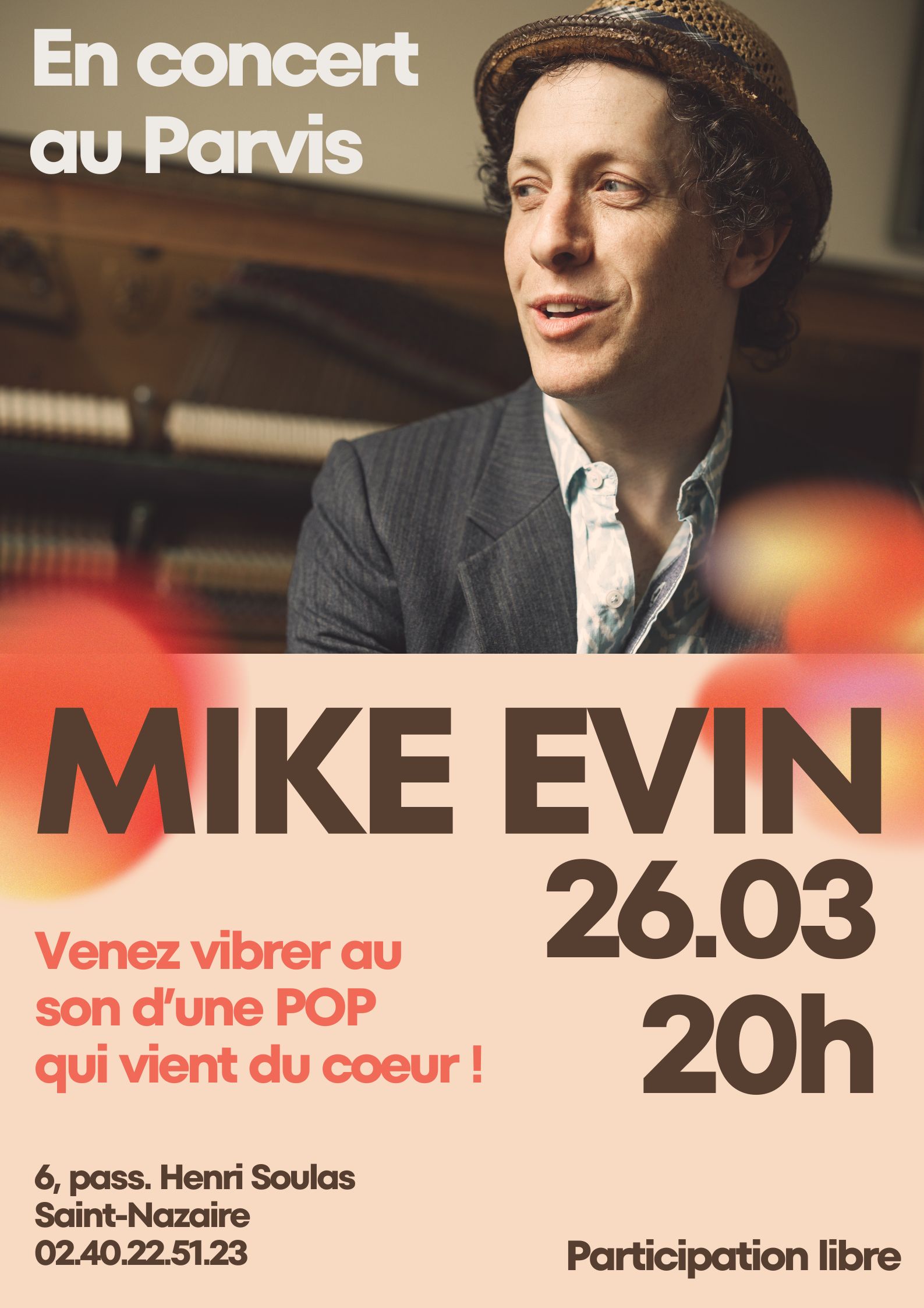Concert MIKE EVIN  26 mars 2026