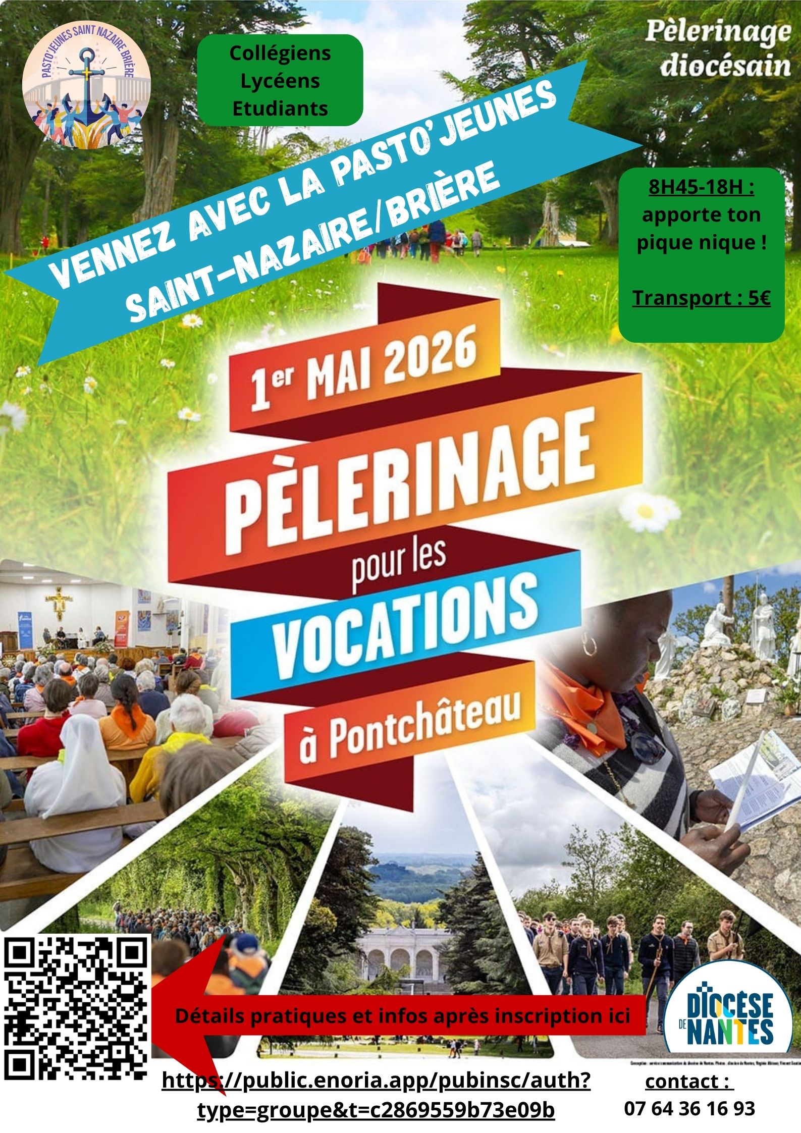 1° mai Pèlerinage pour les vocations à Pontchateau