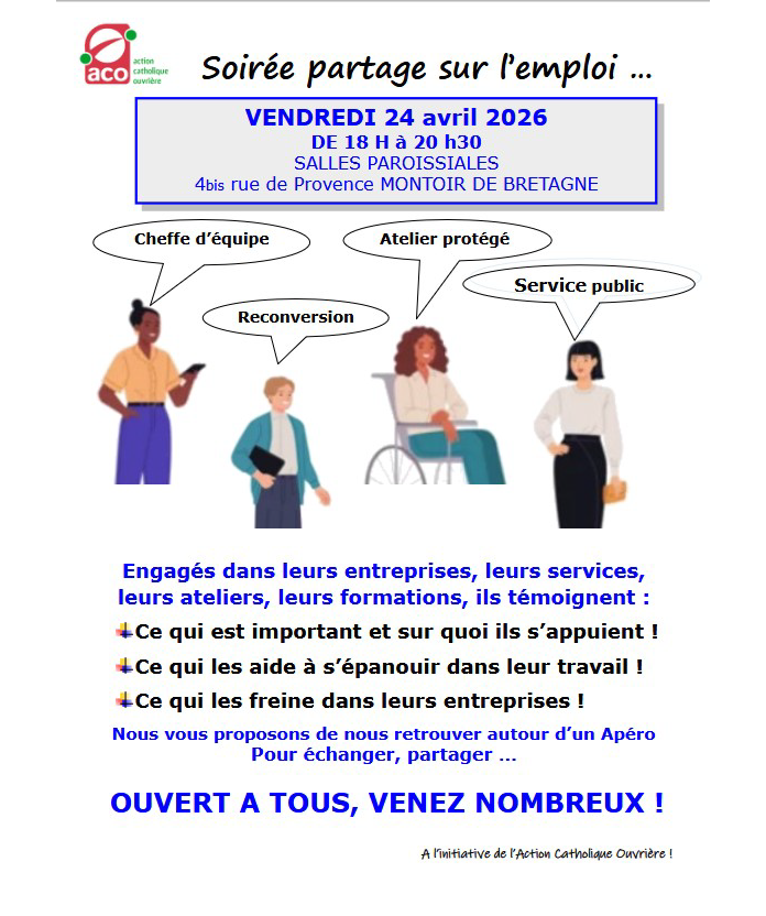 Soirée sur le travail et l’emploi avec l&rsquo;ACO le 24 avril