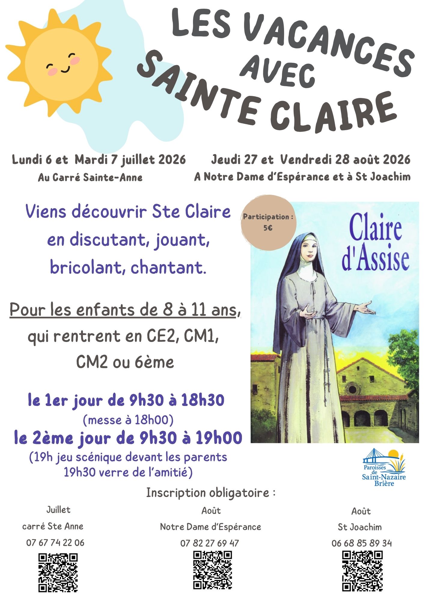 Vacances à la journée pour les enfants : 6-7 juillet / 27-28 août