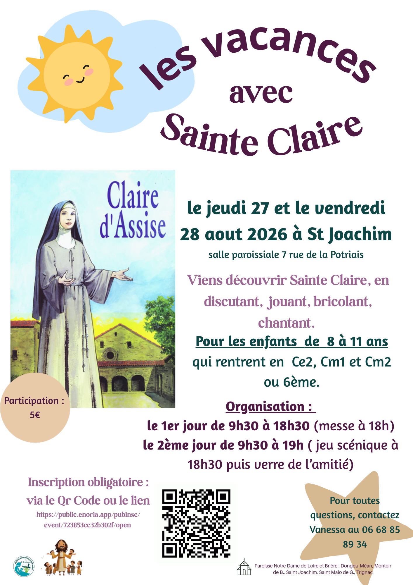 Les Vacances avec Sainte Claire d’Assise