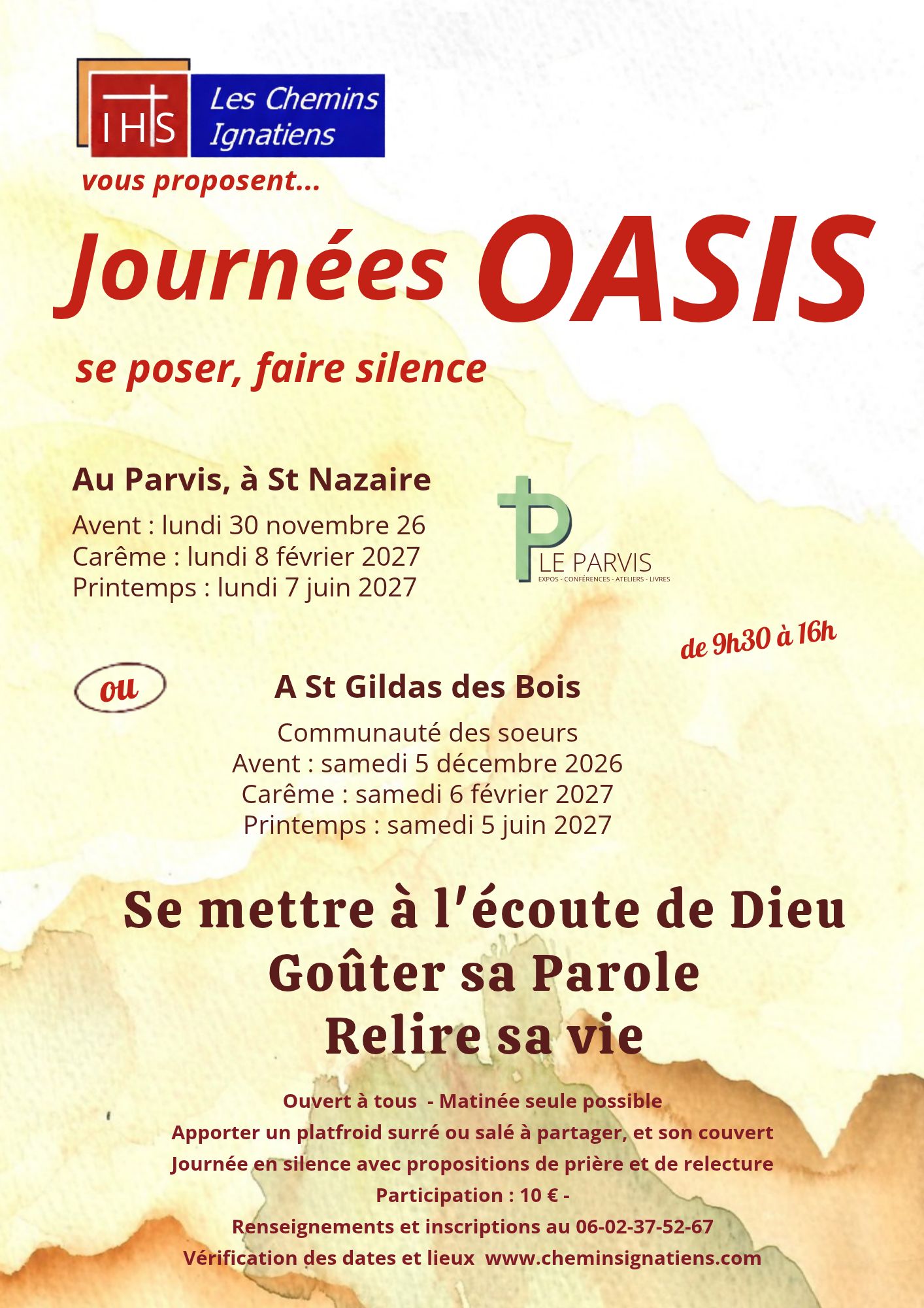 Envie de se poser…Faire silence… Les Journées OASIS sont pour vous !